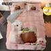 Soft Cartoon Pastoral Rabbit Duvet Cover Set Easter Eggs Print Bedding Set For Kids Child Microfiber Single Comforter Cover