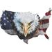 Metal Wall Art - American Flag Wall Decor - Patriotic Eagle Head On Outline - Handmade In The For Use Indoors Or Outdoors