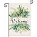 Spring Decor Garden Flag 12.5x18 Inches Floral Leaves Welcome Flag Vertical Double Sided Outdoor Spring Decoration Farmhouse Small Flag for Yard Lawn Home Decor