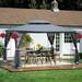 13x10 Outdoor Patio Gazebo Canopy Tent with Ventilated Double Roof and Mosquito Net - Gray Top