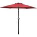 imerelez Simple Deluxe 7.5 Patio Outdoor Table Market Yard Umbrella with Push Button Tilt/Crank 6 Sturdy Ribs for Garden Deck Backyard Pool 7.5ft Red