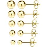 Spherical earrings Surgical steel earrings Round bead earrings set Size 3 mm 4 mm 5 mm 6 mm 7 mm a total of 5 pairs Suitable for men and women