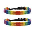 2Pcs Rainbow Pride Bracelet Handmade Braided Friendship String Bracelet for Gay & Lesbian LGBTQ Wristband Adjustable Size