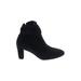Accessoire Diffusion Ankle Boots: Slouch Chunky Heel Casual Black Print Shoes - Women's Size 38.5 - Almond Toe
