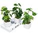 K-Cliffs Set of 3 Potted Artificial Plants Faux Tabletop Greenery with White Ceramic Square Pot for Home Office Balcony Indoor and Outdoor Occasions Decor