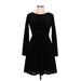 Miss Kim Casual Dress - A-Line: Black Solid Dresses - Women's Size Large