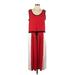 Tommy Hilfiger Casual Dress - Midi Scoop Neck Sleeveless: Red Print Dresses - Women's Size Large
