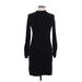 Heart & Hips Casual Dress - Sweater Dress: Black Solid Dresses - Women's Size Large