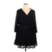 Lane Bryant Casual Dress - Mini V-Neck Long sleeves: Black Solid Dresses - New - Women's Size 20 Plus