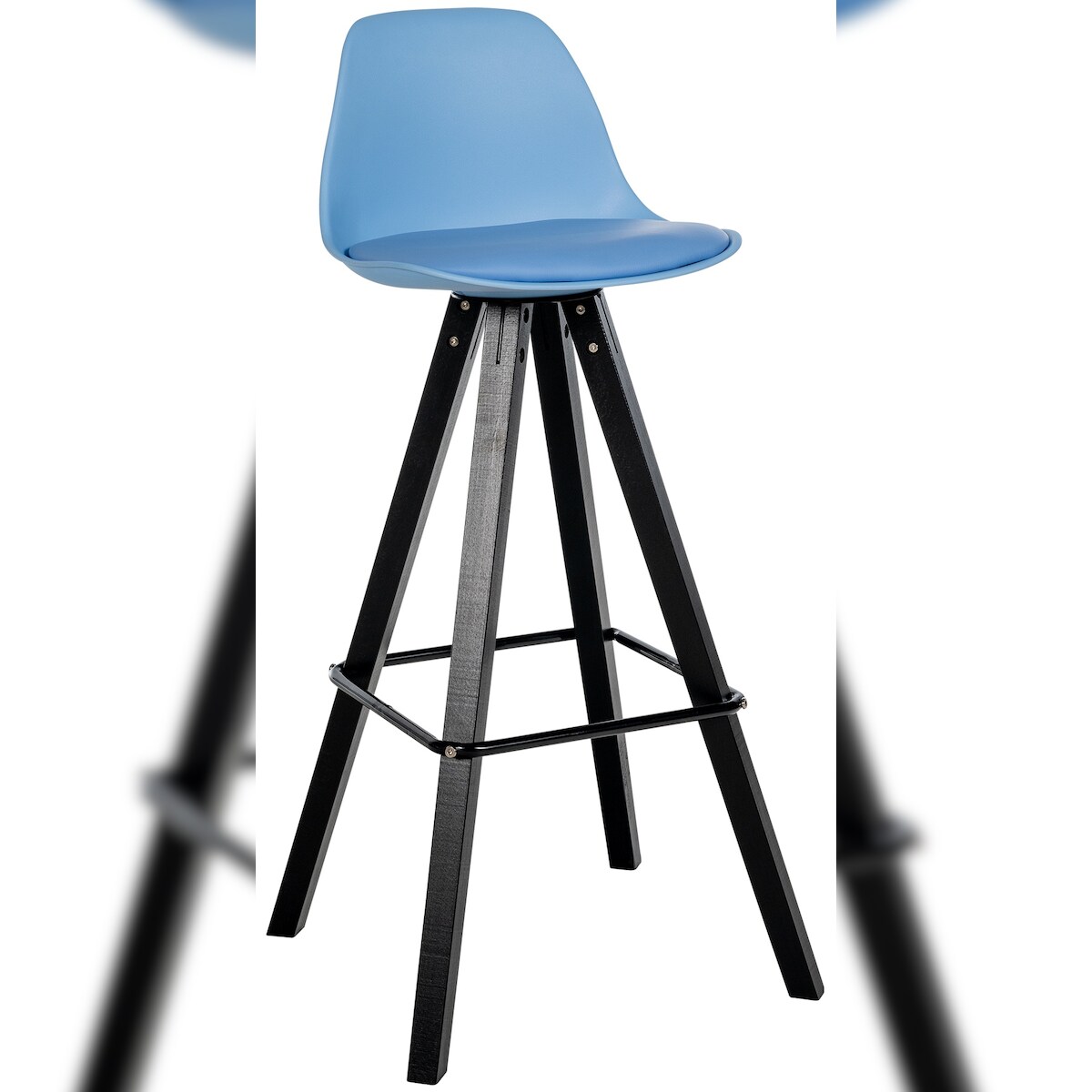 CLP Barhocker Corbin Kunstleder Square blau/schwarz Image