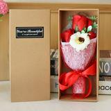 ManTuo Artificial Mother s Day Flowers Mother s Day Gift 3 Roses Soap Flower Carnation Bunch Gift Box