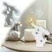 Dopebox Kissing Rabbit Silicone Plaster Ornament Desktop Decoration Candle Holder Bunny Mold Easter Bunny Candle Molds for Candle Making Supplies Resin Molds Easter Ornaments (white)