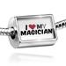 Neonblond Charm I heart love my Magician 925 Sterling Silver Bead