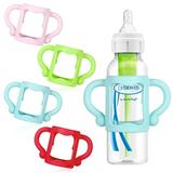 FERSWE Bottle Handles for Dr Brown Narrow Baby Bottles Baby Bottle Holder with Easy Grip Handles to Hold Their Own Bottle Help Baby Transition from Bottle to Cup BPA-Free Soft Silicone Pack of 4