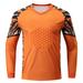 YONGHS Kids Boys Long Sleeve Padded Goalkeeper Soccer Jersey Print Football Basketball Training Top Orange 8-10