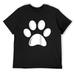 Mens Paw Dog Silhouette T-Shirt - Animal Lover Paw Dog Or Cat Raglan Baseball Tee Black Small