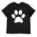 Mens Paw Dog Silhouette T-Shirt - Animal Lover Paw Dog Or Cat Raglan Baseball Tee Black Medium