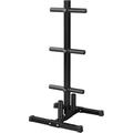 2in Weight Plate Rack Tree & 2 Barbell Bar Holders Olympic Weight Organizer Storage Stand Holds Up to 882 lbs