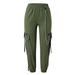 Ladies Lightweight Pants Sport Cargo Street Loose High Waist Work High Fashion Relaxed-Fit Casual Business Long Trousers Soft Wide-Leg Dress Golf Regular Outdoor Slacks