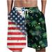 Tawop Mens Tennis Shorts Independence Day American Flag Shorts Men Casual Shorts Mens Elastic Waist Patched Pant Beach Pants Greenxl(Us:10)