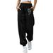 Women Stretch Pants Mid Black Batterflies Prints Loose Work Lightweight Classic Wide-Leg Dress Business Long Trousers Casual Fashion Golf Office Slacks with Pockets