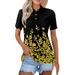 Dorkasm Women s Golf Polo Shirts Floral Printed Ladies Tenni Shirts Short Sleeve Athletic Collared Shirt Work Orange S