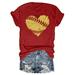 JURANMO Going Out Tops Womens Baseball Shirt Short Sleeve Baseball Graphic Tees Loose Comfy Crewneck Top Today s Deals Red XL