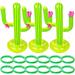 Inflatable Cactus 3 sets of Inflatable Cactus Toss Rings Game Floating Inflatable Rings Party Toys