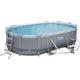 Bestway Power Steel 16 x 10 x 42 Oval Frame Swimming Pool Set with Pump Ladder and Cover