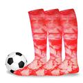 Unisex Soccer Athletic Team Sports Cotton Socks 3 Pack (Youth (5-7) Tie Dye Red)