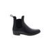 Rain Boots: Chelsea Boots Chunky Heel Minimalist Black Print Shoes - Women's Size 8 - Round Toe