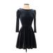 American Apparel Casual Dress - A-Line: Black Solid Dresses - Women's Size Small