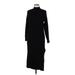 Topshop Casual Dress - Sweater Dress Mock 3/4 sleeves: Black Solid Dresses - Women's Size 8