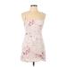 Skylar + Madison Casual Dress - Mini Square Sleeveless: Ivory Print Dresses - Women's Size Large