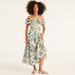 Nautica Women's Floral Print Maxi Dress Bright White, M