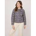 Brooke Navy Floral Print Quilted Collared Jacket - Extra Large (UK 20-22)