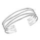 Italian Closeout - Polished Wave Cuff Bangle in Sterling Silver (Size 7), Silver Wt. 18 Gms