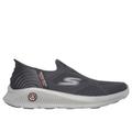 Skechers Men's Slip-ins: GO WALK Anywhere - The Tourist Slip-On Shoes|Size 8.0|Charcoal|Textile/Synthetic|Vegan|Machine Washable|Arch Fit|Hyper Burst