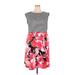 Studio One Casual Dress - A-Line High Neck Sleeveless: Pink Print Dresses - Women's Size 18