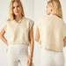 Free People Sweaters | Free People Sleeveless Ribbed Knit Easy Street Vest Cream Women's Size Small | Color: Cream | Size: S