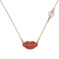 Kate Spade Jewelry | Kate Spade Kiss Kiss Red Lips Mini Pendant Rose Gold Necklace | Color: Pink/Red | Size: Os