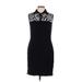 St. John Sport Casual Dress - Mini High Neck Sleeveless: Black Dresses - Women's Size Medium