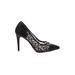 Fioni Heels: Slip On Stiletto Cocktail Black Solid Shoes - Women's Size 7 - Pointed Toe