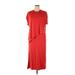 Sweaty Betty Casual Dress - Midi Crew Neck Short sleeves: Red Print Dresses - Women's Size X-Large