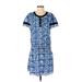 Parker Casual Dress: Blue Print Dresses - Women's Size Small