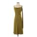 Simple Retro Casual Dress - Party Cowl Neck Sleeveless: Green Print Dresses - Women's Size Medium