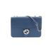 Gucci Outlet Leather Shoulder Bag: Pebbled Blue Solid Bags
