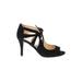 Unisa Heels: Black Print Shoes - Women's Size 7 1/2 - Peep Toe