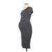 Isabel Maternity Casual Dress - Bodycon: Black Stripes Dresses - Women's Size Small
