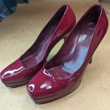 Gucci Shoes | Gucci Women's Sz Eu 40. Us 9.5b. Burgundy Wine Patent Leather 4" Heel Platform S | Color: Red | Size: 9.5